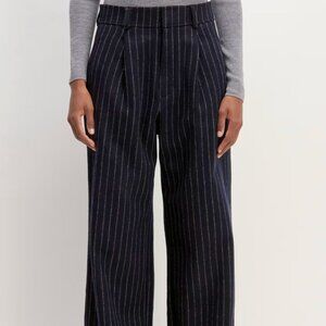 Everlane Navy Pinstripe Wide-Leg Pants